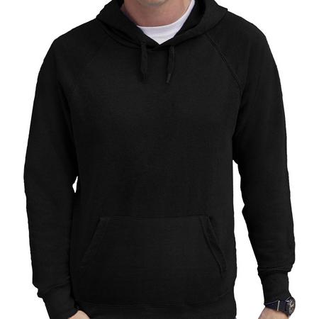 Zwarte hoodie / sweater met capuchon - heren - raglan - basics - hooded sweatshirts S (EU 48)