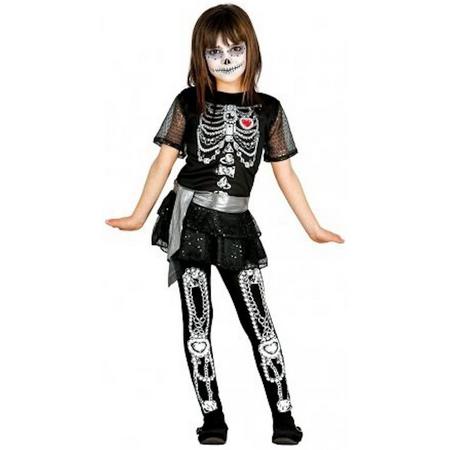 Halloween Juwelen skelet jurkje voor meisjes 110-116 (5-6 jaar)