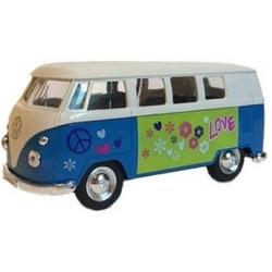 Speelgoed Volkswagen blauwe hippiebus 15 cm