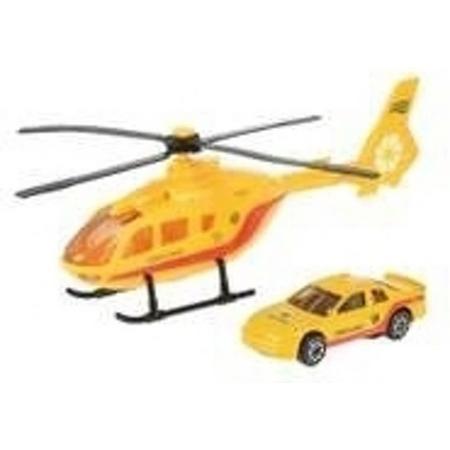 Speelgoed reddingshelikopter en auto speelset