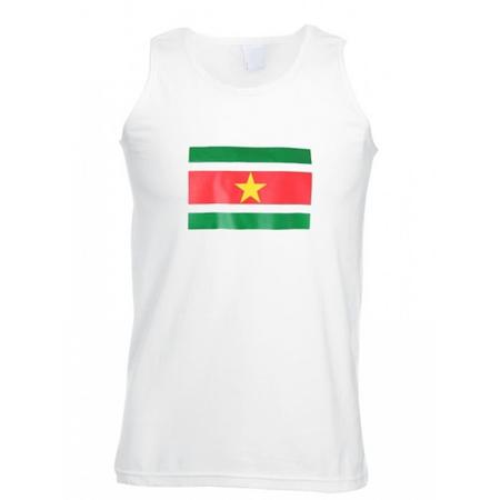 Suriname mouwloos shirt wit volwassenen 2xl