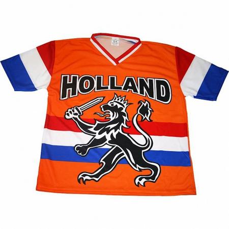 T-shirt Holland met zwarte leeuw en vlag S