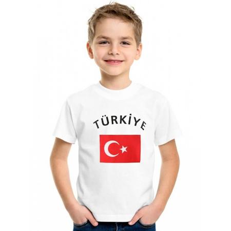 Turkije t-shirt wit kinderen L (146-152)
