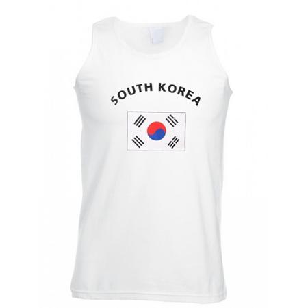 Witte heren tanktop Zuid Korea L