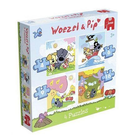 Woezel en Pip puzzels 4 stuks