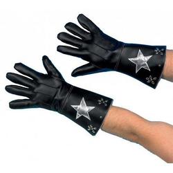 Zwarte nepleren handschoenen met ster