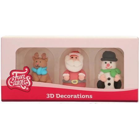 FunCakes - Suikerdecoratie - 3D Kerstfiguren - Set/3