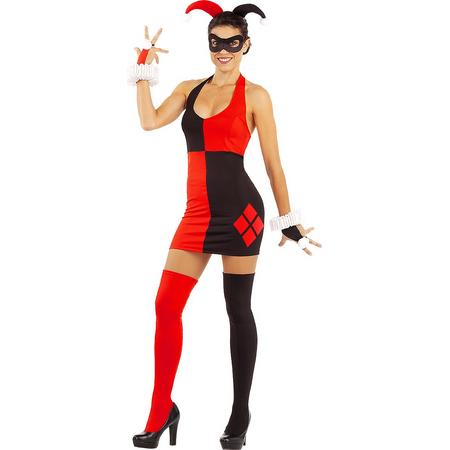 FUNIDELIA Harley Quinn jurk voor vrouwen Superhelden - Maat: S - Zwart