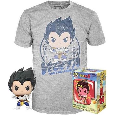 Funko Dragon Ball Z Verzamelfiguur & Tshirt Set - L - POP! & Tee Box Vegeta Grijs