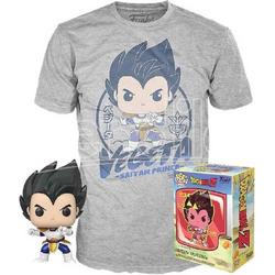   Dragon Ball Z Verzamelfiguur & Tshirt Set -M- POP! & Tee Box Vegeta Grijs