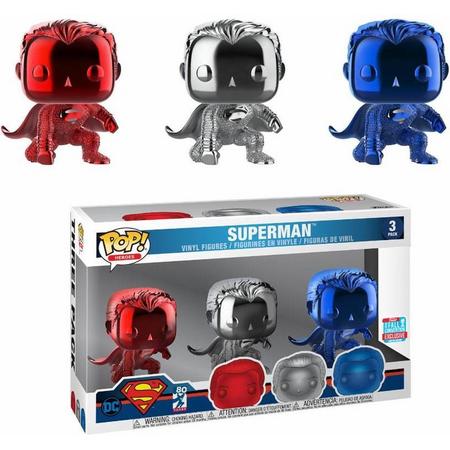 Funko Pop! DC Comics: Superman 3 Pack Chrome - NYCC 2018 - Exclusief