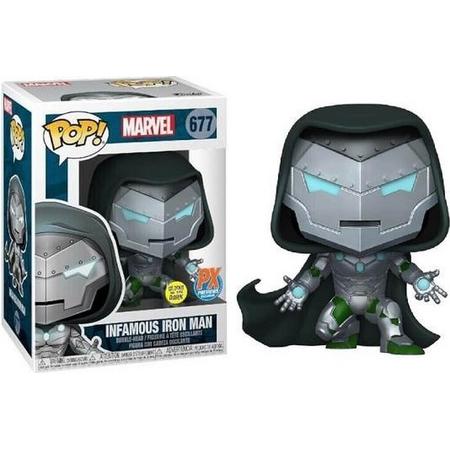 Funko Pop: Marvel - Infamous Iron Man 677 Previews Exclusive Glows In The Dark Comic Fest 2020