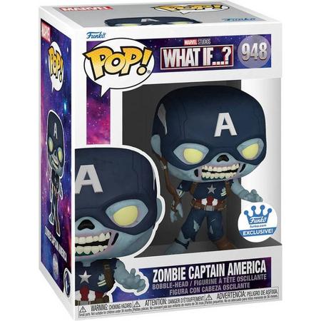 Funko Zombie Captain America Exclusive - Funko Pop! Marvel - What If...? Figuur  - 9cm