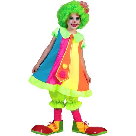 Fluo clownskostuum voor meisjes - Verkleedkleding - maat 128