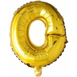 Folie Ballon Letter O Goud 41cm met Rietje