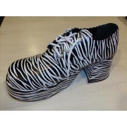 Funny Fashion - verkleedschoenen - disco schoenen zebra - herenmaat 44/45