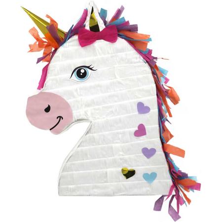 Funny Fashion Pinata van papier - Unicorn thema - 42 x 30 cm - Feestartikelen Verjaardag