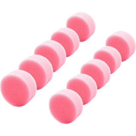 FunnyFashion Grimas schmink sponsjes - 15x stuks - roze - rond - D6 x H3 cm