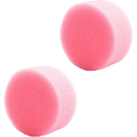 FunnyFashion Grimas schmink sponsjes - 2x stuks - roze - rond - D6 x H3 cm