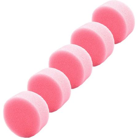 FunnyFashion Grimas schmink sponsjes - 5x stuks - roze - rond - D6 x H3 cm