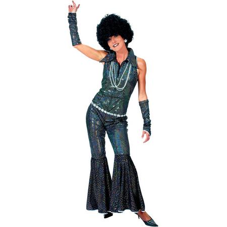 Verkleedpak disco glitter jumpsuit vrouw Boogie Queen 36-38