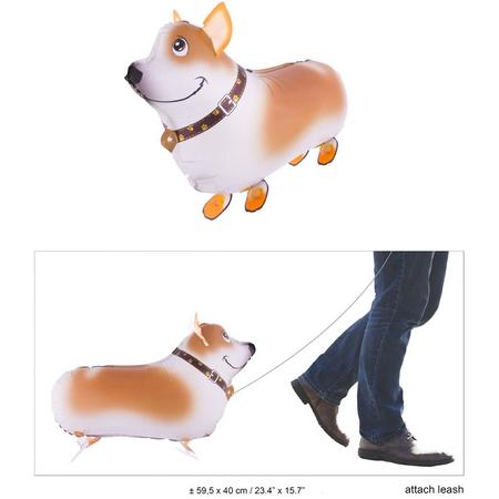 wandelende hond folie ballon 60 cm