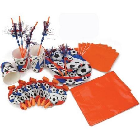 Funny Holland Partyset Voetbal Rood/wit/blauw/oranje 31-delig