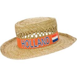 Funny Holland Strohoed 33 X 13 Cm Polypropyleen Bruin/oranje