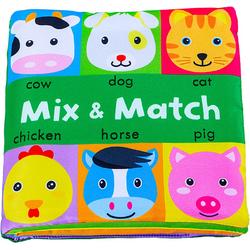Baby speelgoed/knisperboekje /Educatief Baby Speelgoed /Zacht Baby boek /Zacht Speelgoed/Speelgoed voor baby/ face matching boek/ Mix & Match Animal Farm