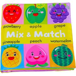 Baby speelgoed/knisperboekje /Educatief Baby Speelgoed /Zacht Baby boek /Zacht Speelgoed/Speelgoed voor baby/ face matching boek/ Mix & Match Fruits