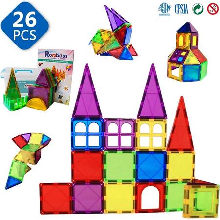 Magnetisch Speelgoed - Voordeelset 26 Stuks - Magnetische bouwstenen - Veilig Voor Kinderen - Magna Tiles - Magnetisch Speelgoed - Stimuleer Creativiteit - Bouwset met magnetische blokken