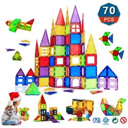 Magnetisch Speelgoed - Voordeelset 70 Stuks - Magnetische bouwstenen - Veilig Voor Kinderen - Magna Tiles - Magnetisch Speelgoed - Stimuleer Creativiteit - Bouwset met magnetische blokken