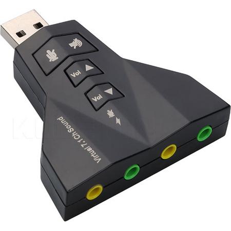Dual USB Geluidskaart Adapter - 71 CH Sound Card / Audio Kaart - PC / Mac OS