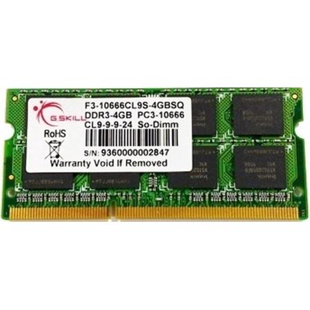 G.Skill 2GB DDR3 204-pin SODIMM Kit 2GB DDR3 1333MHz geheugenmodule