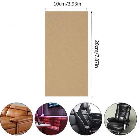 GEAR 3000® PU leer reparatie set - leather repair - leder patch - zelfklevende sticker beige