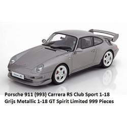 Porsche 911 (993) Carrera RS Club Sport Grijs Metallic 1-18 GT Spirit Limited 999 Pieces