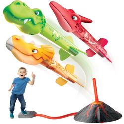 GT Stamp Raket - Dinosaurus Rocket Set met Vulkaan Lanceerstation - Buitenspeelgoed Speelset voor Kinderen