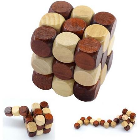 GadgetBay Puzzel kubus houten Cube denkpuzzel