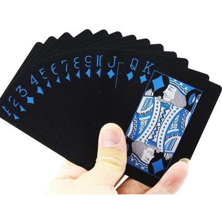 GadgetBay Waterproof PVC Speelkaarten 54 stuks Pokerkaarten - Zwart Gladde afwerking