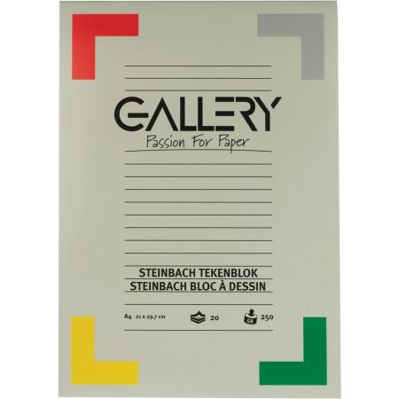 Gallery Steinbach tekenblok, gekorreld, ft 21 x 29,7 cm (A4), 250 g/m², blok van 20 vel 10 stuks