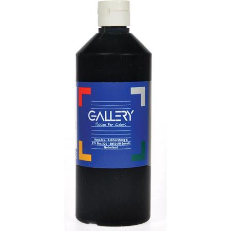 Gallery plakkaatverf, flacon van 500 ml, zwart 6 stuks
