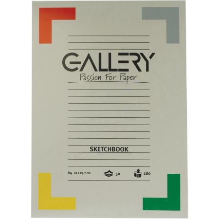 Gallery schetsblok, ft 21 x 29,7 cm (A4), 180  g/m², blok van 50 vel 5 stuks