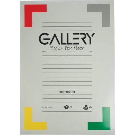 Gallery schetsblok, ft 29,7 x 42 cm (A3), 180  g/m², blok van 50 vel 5 stuks