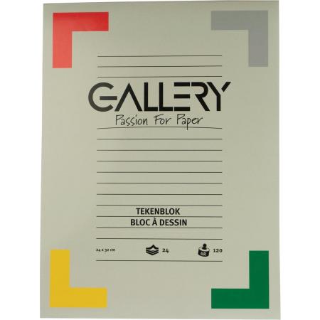 Gallery tekenblok, houtvrij papier, 120 g/m², ft 24 x 32 cm, blok van 24 vel 20 stuks