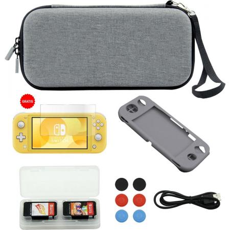 GameHub® - Nintendo Switch Lite case - Nintendo switch Lite accessoires - Gratis Screenprotector - Gamecard case - Usb Kabel - Thumb grips - Siliconen case