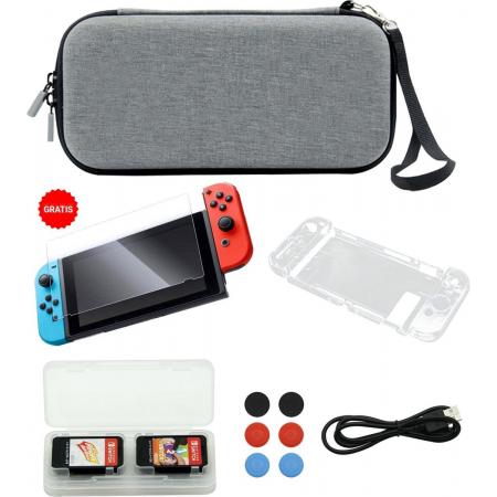 GameHub® - Nintendo Switch case - Nintendo switch accessoires - Gratis Screenprotector - Gamecard case - Usb Kabel - Thumb grips - Hardcase