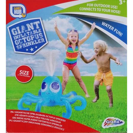 Games Hub Watersproeier Opblaasbaar Octopus 75 Cm Blauw