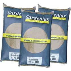 Gardenlux Speelzand - voor Zandbak - Gecertificeerd - Voordeelverpakking 3 x 20 kg