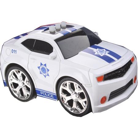 Gearbox Politieauto Met Geluid Wit/blauw 12 Cm