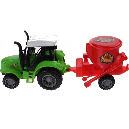 Gearbox Tractor Met Voedersilo 30 Cm Groen/rood